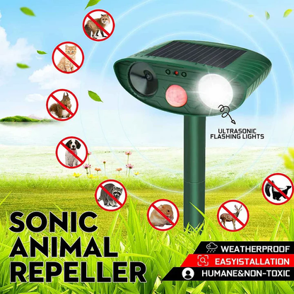 Solarbetriebener Ultraschall-Rehvertreiber, Packung mit 4