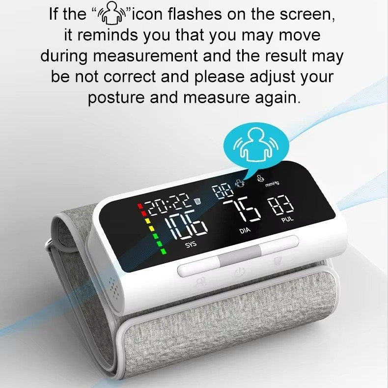 Oberarm-Blutdruckmessgerät, tragbar, präzise, wiederaufladbar, Mehrbenutzer, Blutdruck- und Pulsüberwachung