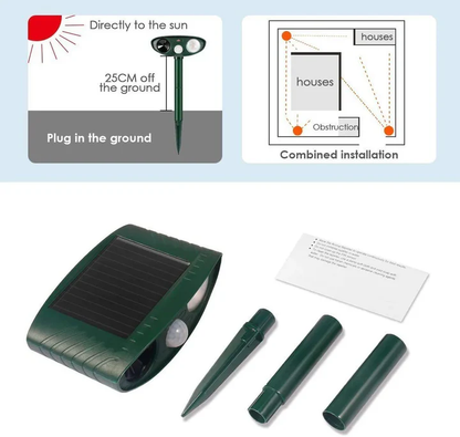 Solarbetriebener Ultraschall-Rehvertreiber, Packung mit 4