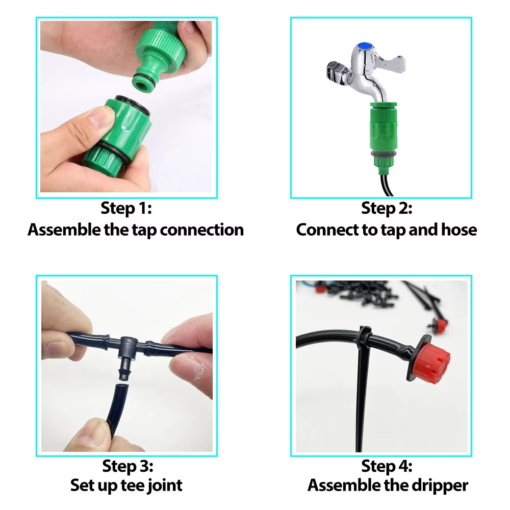 Tropfbewässerung mit automatischem Timer – Garten &amp; Balkon Set 15 PSI