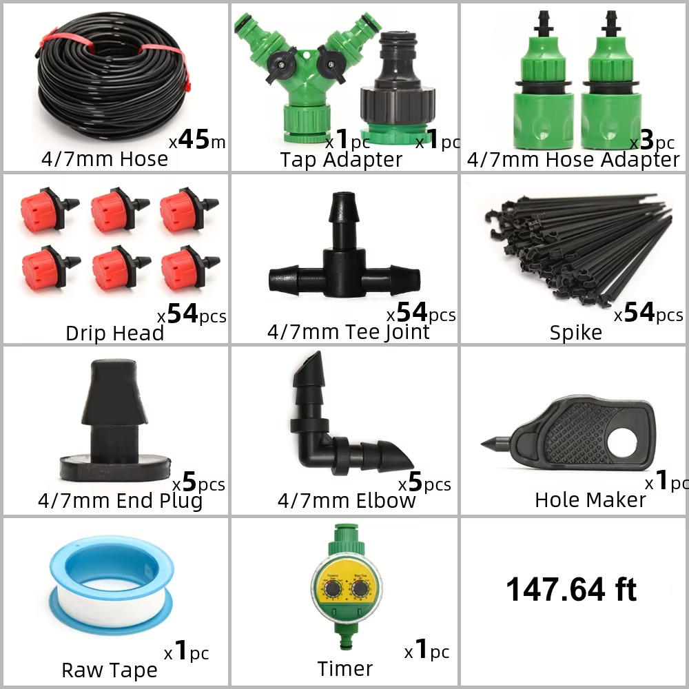 Tropfbewässerung mit automatischem Timer – Garten &amp; Balkon Set 15 PSI