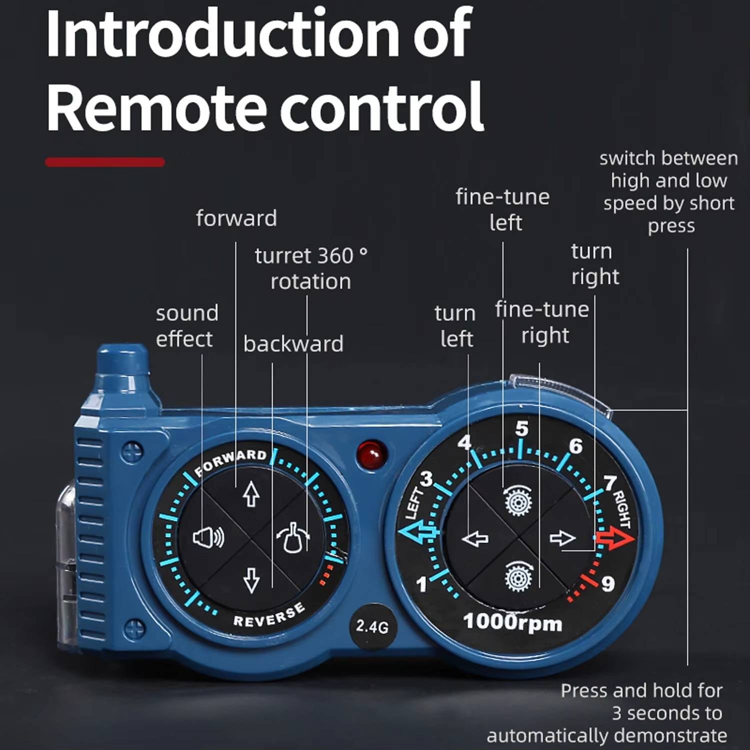 RC Panzer 1:72 mit 360° Turm, Sound &amp; Rückstoß – Realistisches Militärmodell