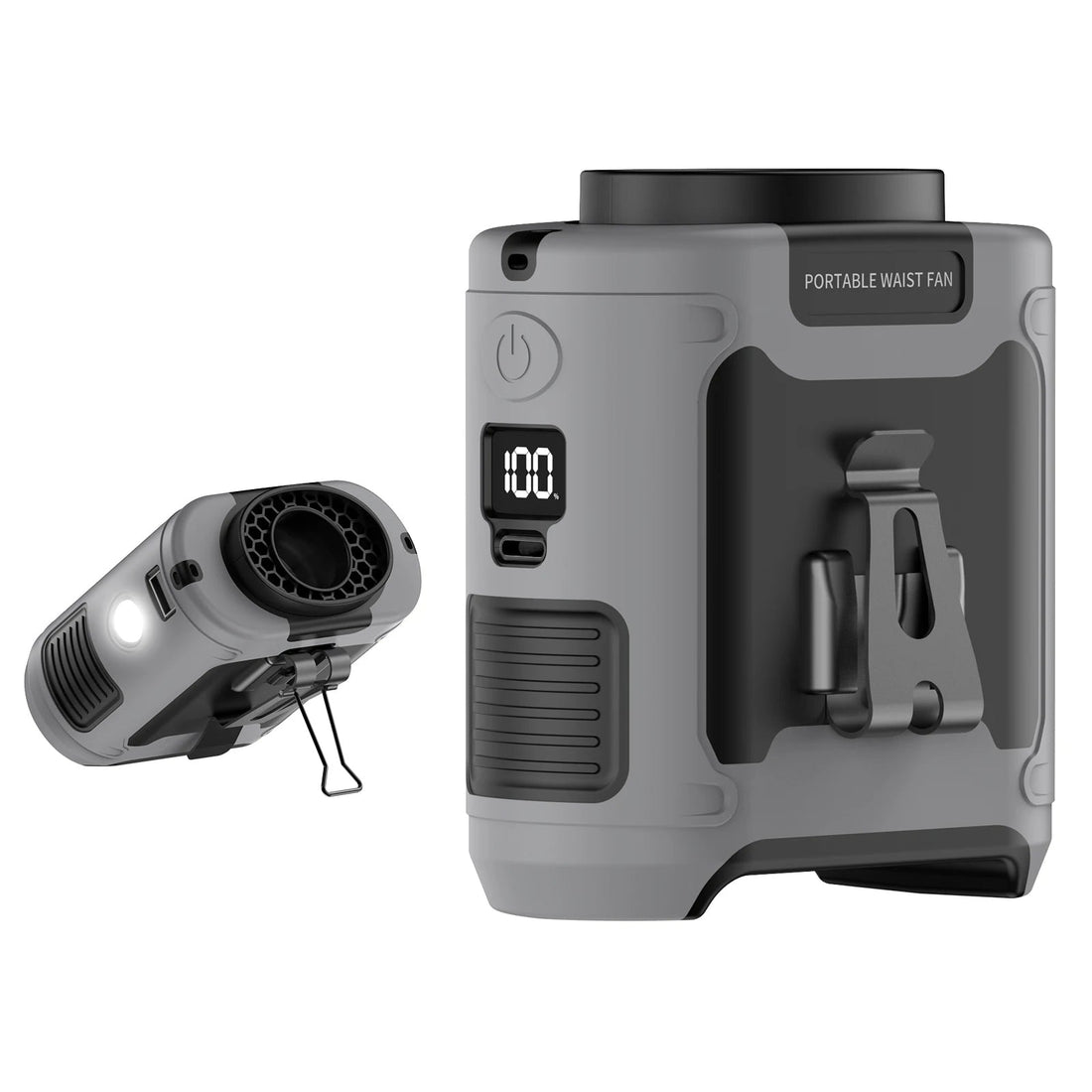 Tragbarer 10000mAh Taillenventilator – LED, Powerbank &amp; Turbo-Luftstrom für Outdoor &amp; Sport