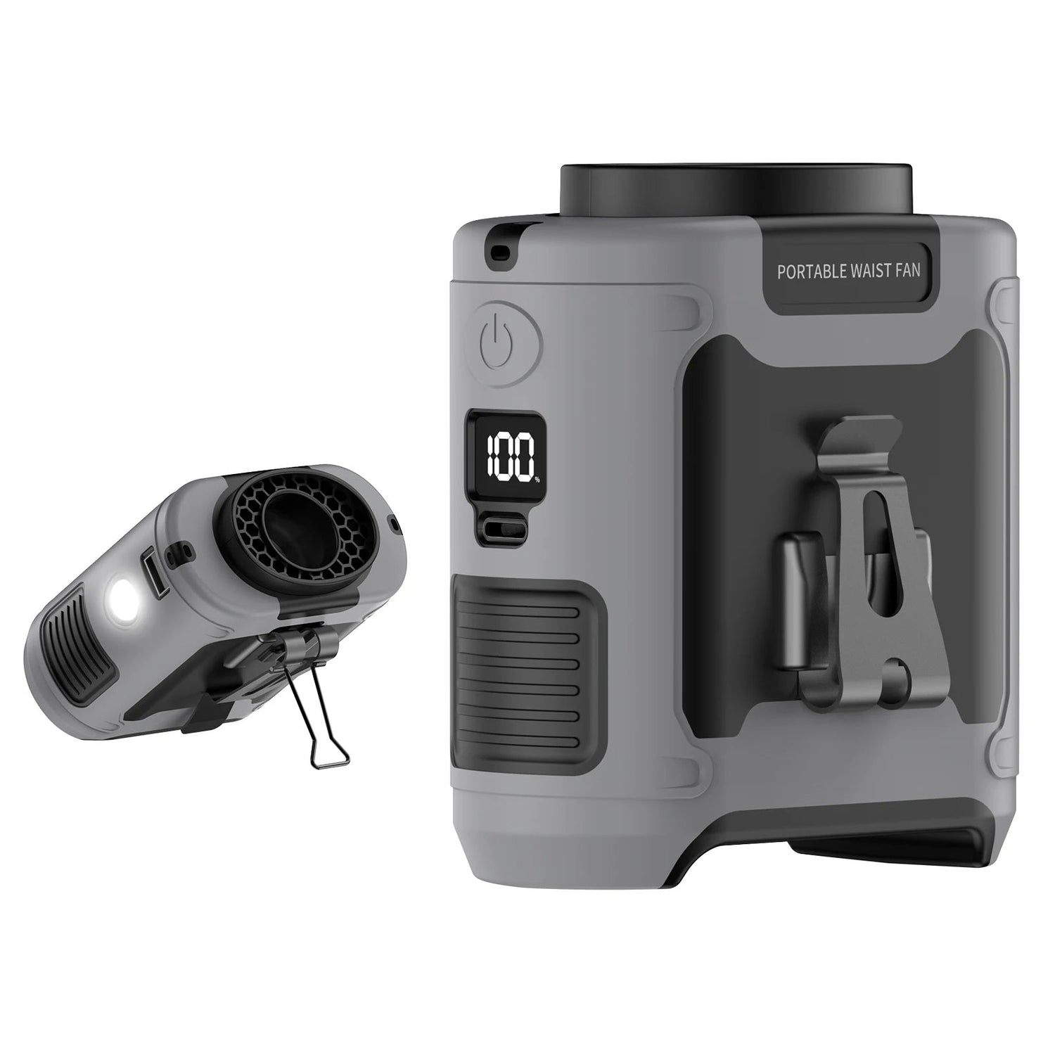 Tragbarer 10000mAh Taillenventilator – LED, Powerbank &amp; Turbo-Luftstrom für Outdoor &amp; Sport