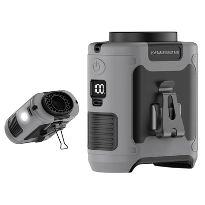 Tragbarer 10000mAh Taillenventilator – LED, Powerbank &amp; Turbo-Luftstrom für Outdoor &amp; Sport