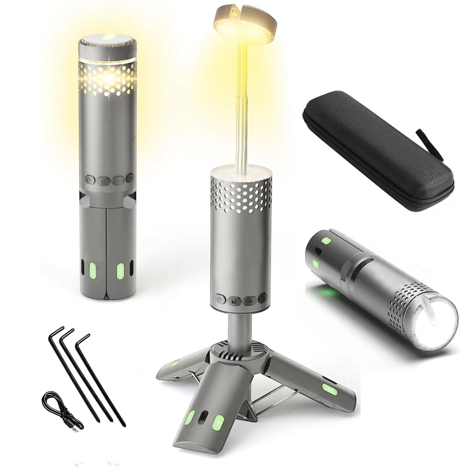 Wiederaufladbare LED-Campinglampe Teleskop Höhenverstellbar IPX65 10000mAh USB Notlicht