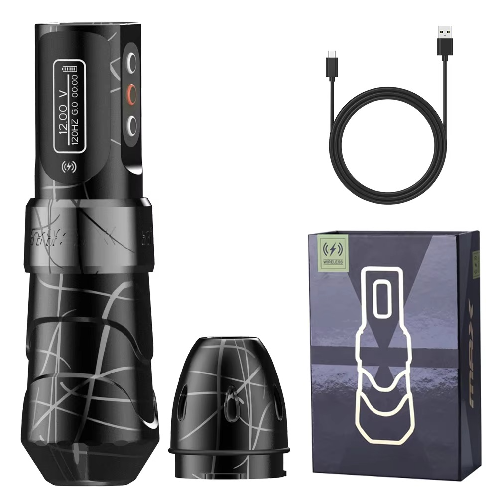 Tattoo Pen Professioneller Permanent Make-up und Tattoo Stift Leise 10.000 U/min LED Display