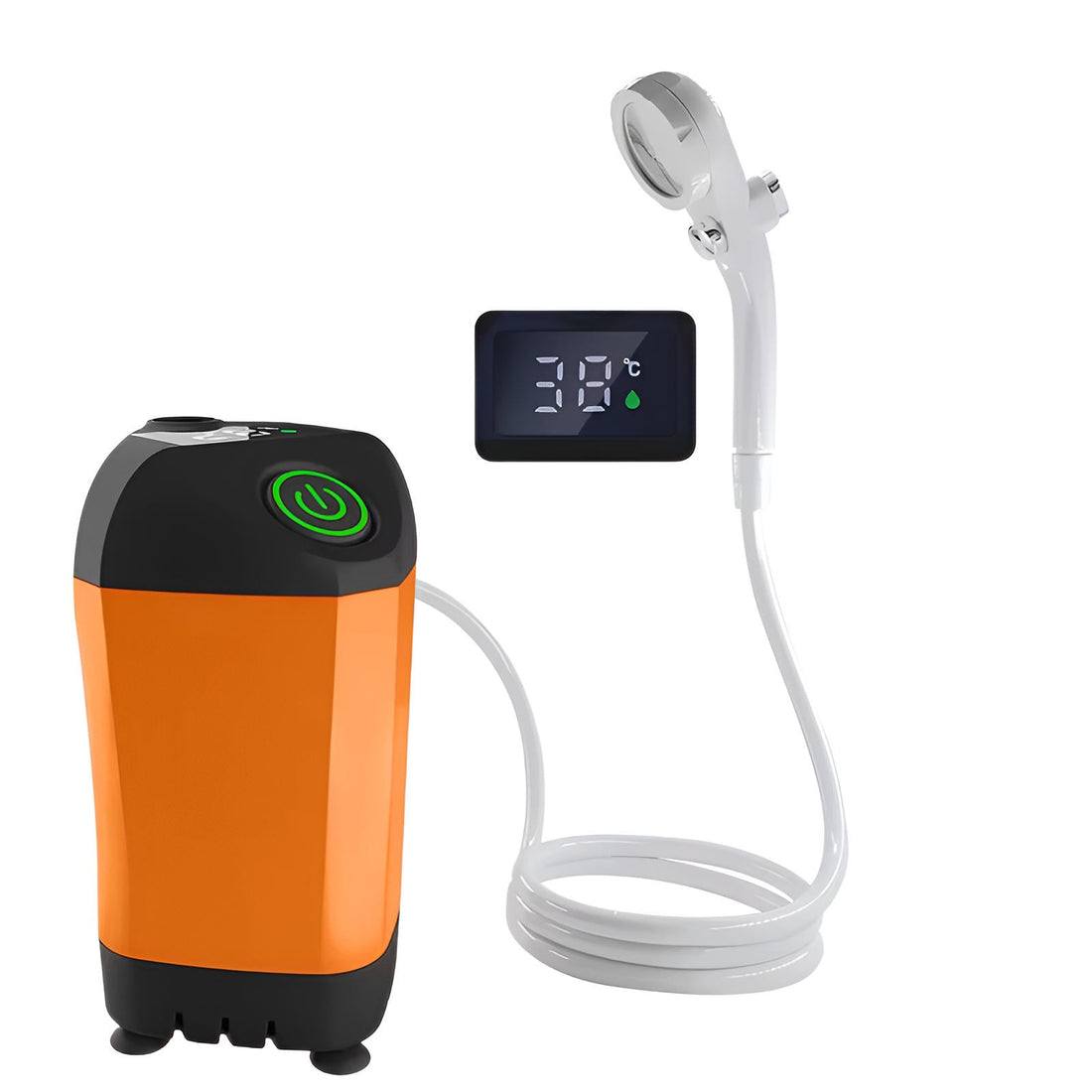 Tragbare Campingdusche mit digitaler Temperaturanzeige, Kupfermotor &amp; IPX7 Wasserschutz