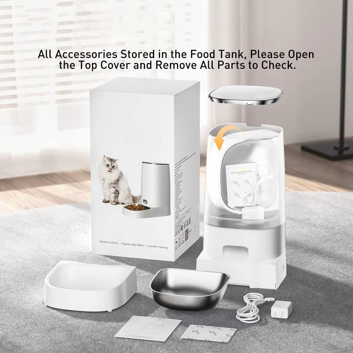 Smarter Katzenfutterautomat mit WLAN, 4L Behälter, App-Steuerung &amp; Portionierungssystem