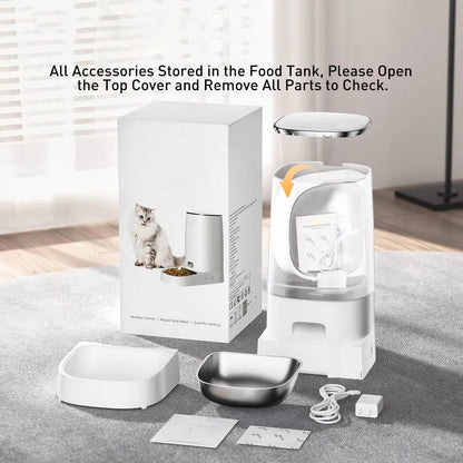 Smarter Katzenfutterautomat mit WLAN, 4L Behälter, App-Steuerung &amp; Portionierungssystem