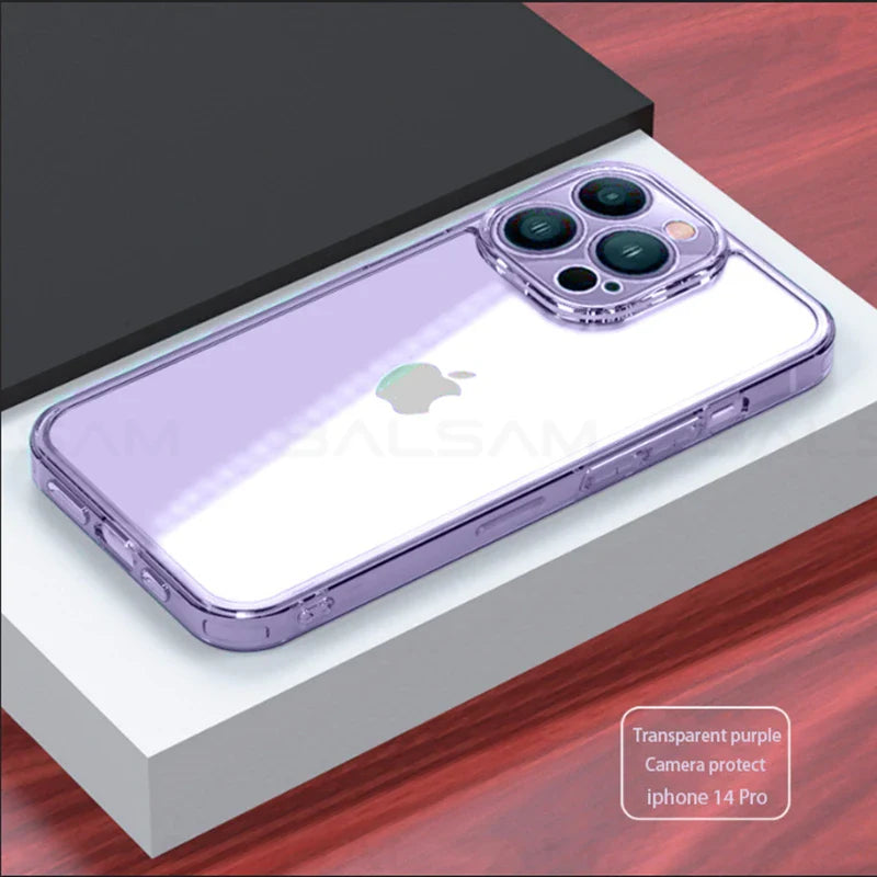 Luxuriöse gehärtete Glas klare iPhone-Hülle | MagSafe Case mit Kameralinsenschutzabdeckung für Apple iPhone 15/14/13/12 Pro Max Plus Cover | Panzertasche, Stoßstangenabdeckung Handyhülle | Premium transparentes Hardcase-Cover Schutzhülle