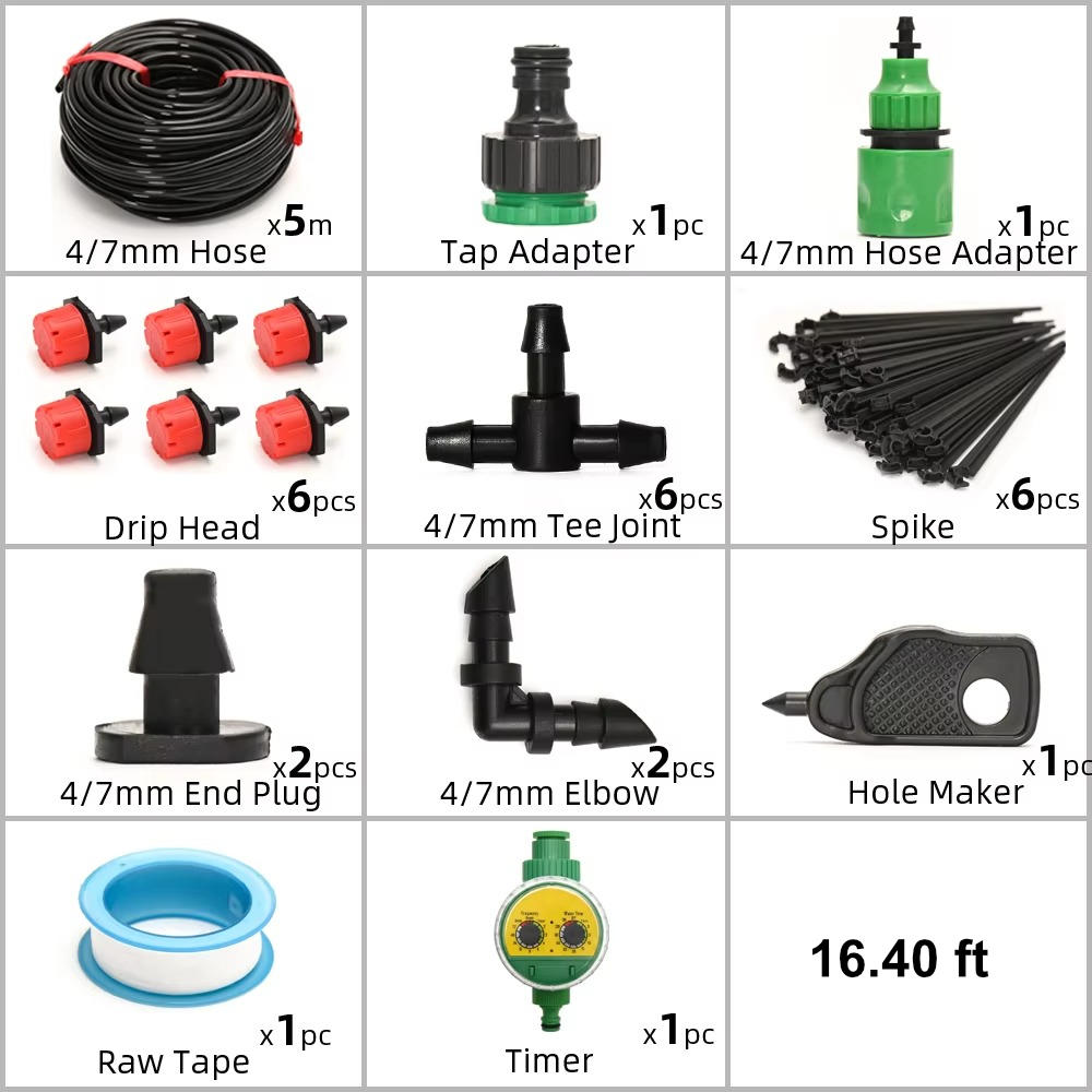 Tropfbewässerung mit automatischem Timer – Garten &amp; Balkon Set 15 PSI