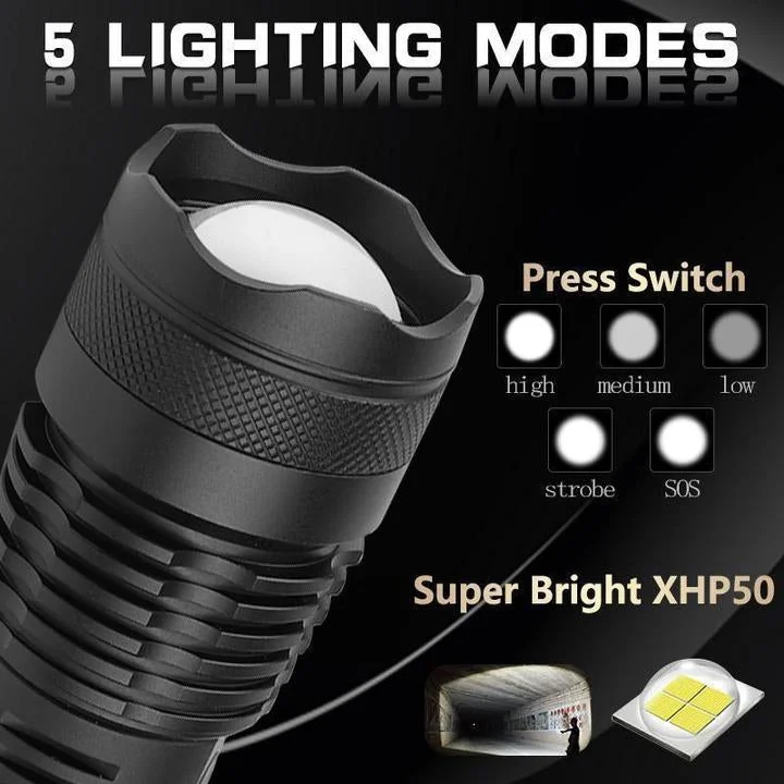 90.000 Lumen leistungsstarker Taschenlampe