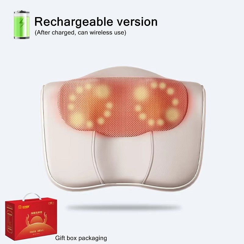 Nackenmassagekissen mit 20 Massageköpfen – Shiatsu 3D Massage, Wärmefunktion und rotes Lichttherapie-Pad