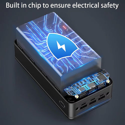 Powerbank 100000mAh mit Schnellladung &amp; LED – 3 Geräte gleichzeitig laden, USB-C/Micro-USB/Lightning