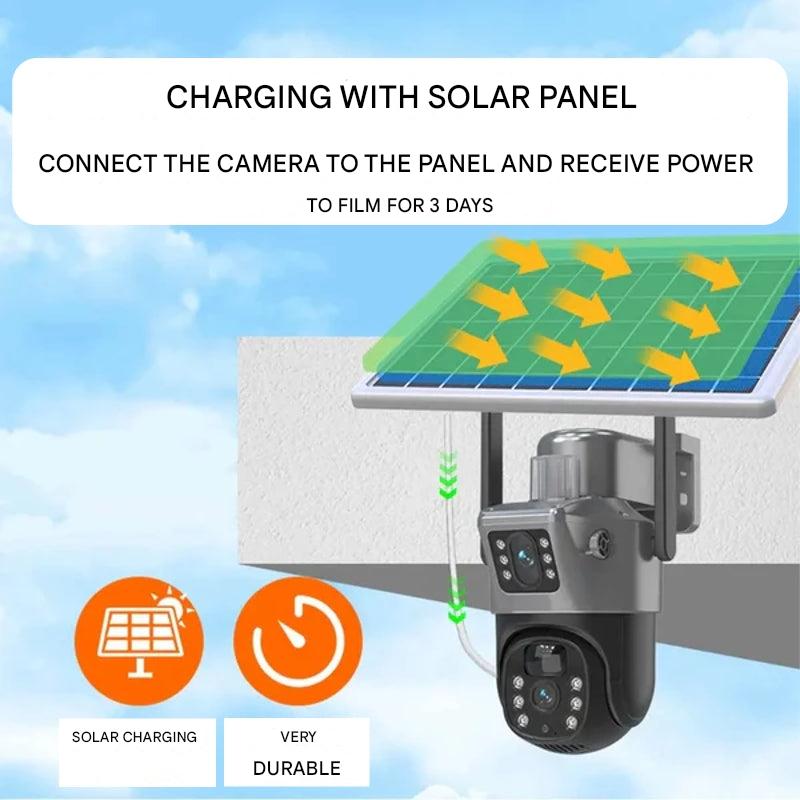 Drahtlose 4K Sicherheitskamera – Solar &amp; Doppel-Linse