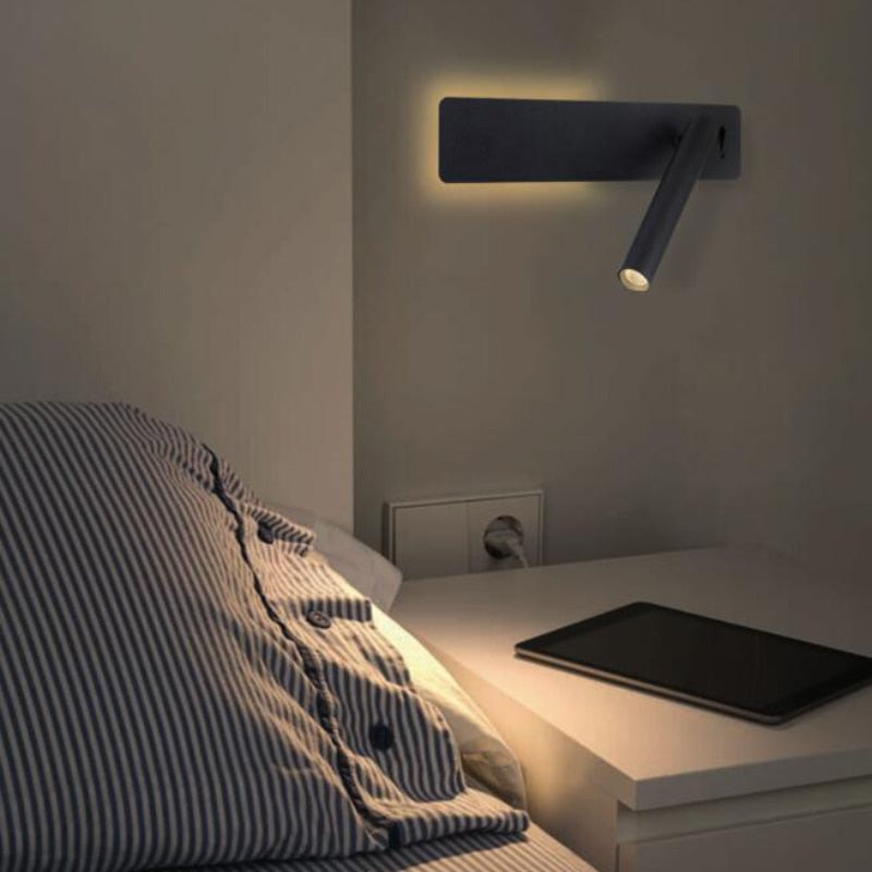 LED-Lesewandleuchte drehbar fürs Bett