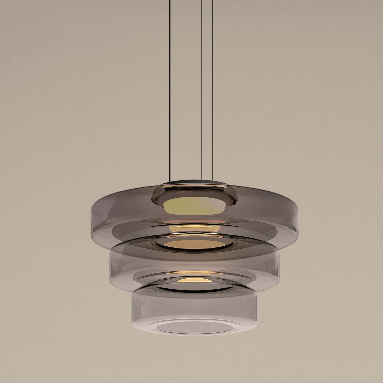 Moderne Glas-Hängeleuchte im Bauhaus-Stil