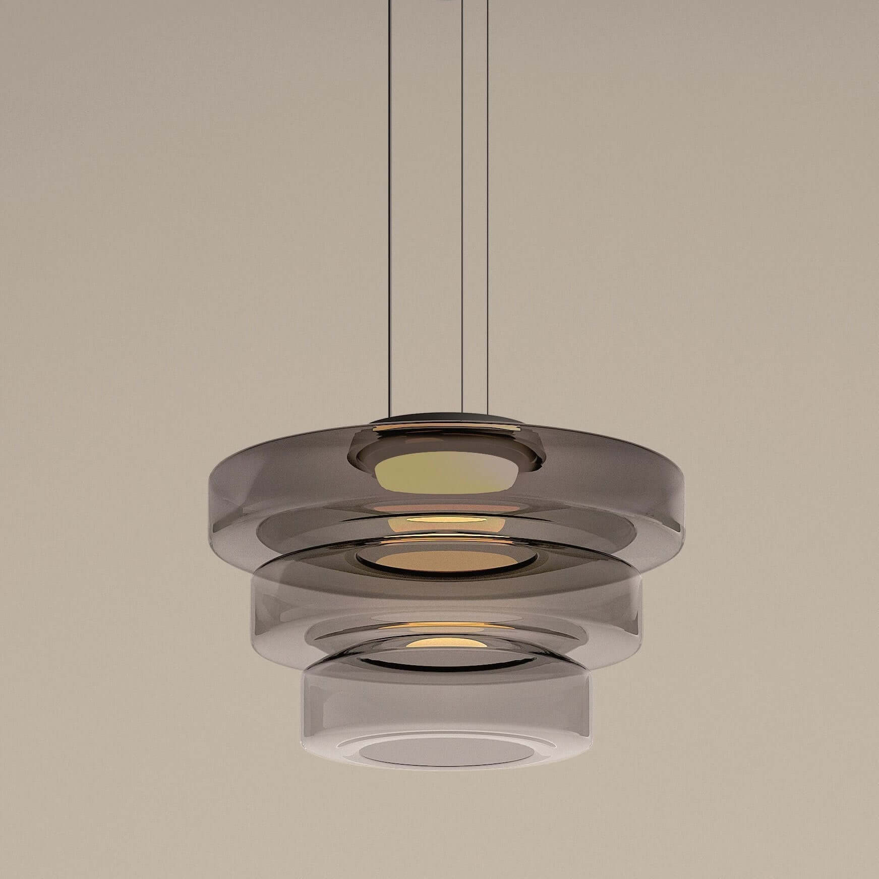Moderne Glas-Hängeleuchte im Bauhaus-Stil