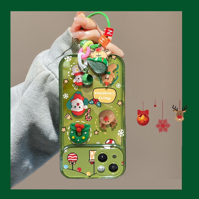 Weihnachtsbaum-Anhänger-Flip-Spiegel-Schutzhülle für iPhone