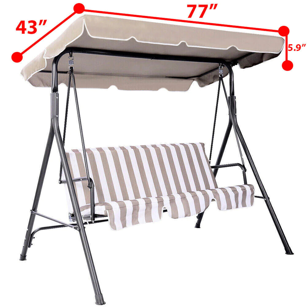 77&quot;X43&quot; Patio Outdoor Garten Schaukel 300D Sonnendach Ersatz Veranda Oberteil Abdeckung Sitz