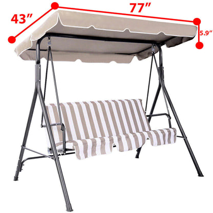77&quot;X43&quot; Patio Outdoor Garten Schaukel 300D Sonnendach Ersatz Veranda Oberteil Abdeckung Sitz