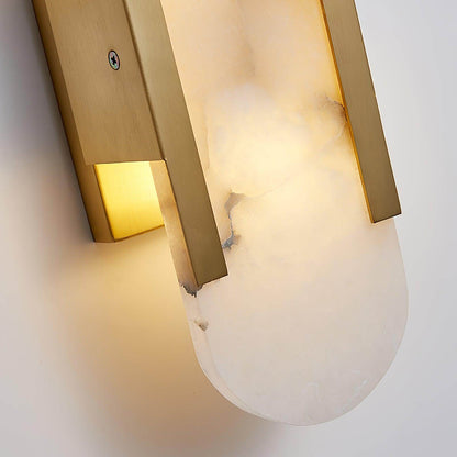 Langgestreckte Alabaster-Wandleuchte