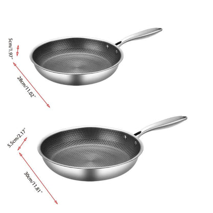 Kratzfeste Edelstahlpfanne mit Antihaftbeschichtung 28cm