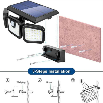 Solar-Wandleuchte Außen 74 LEDs