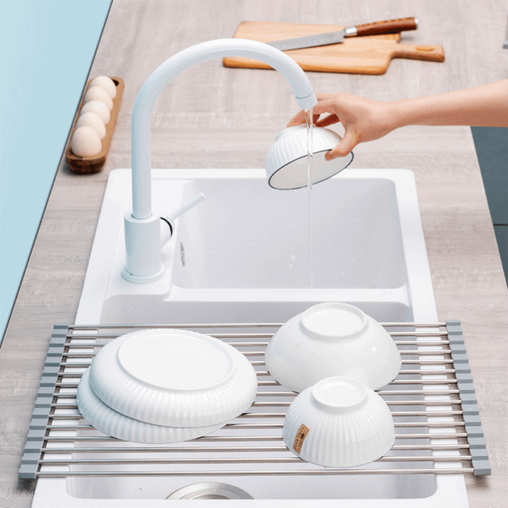 Praktisches Aufrollbares Geschirr- und Gemüse-Trockengestell