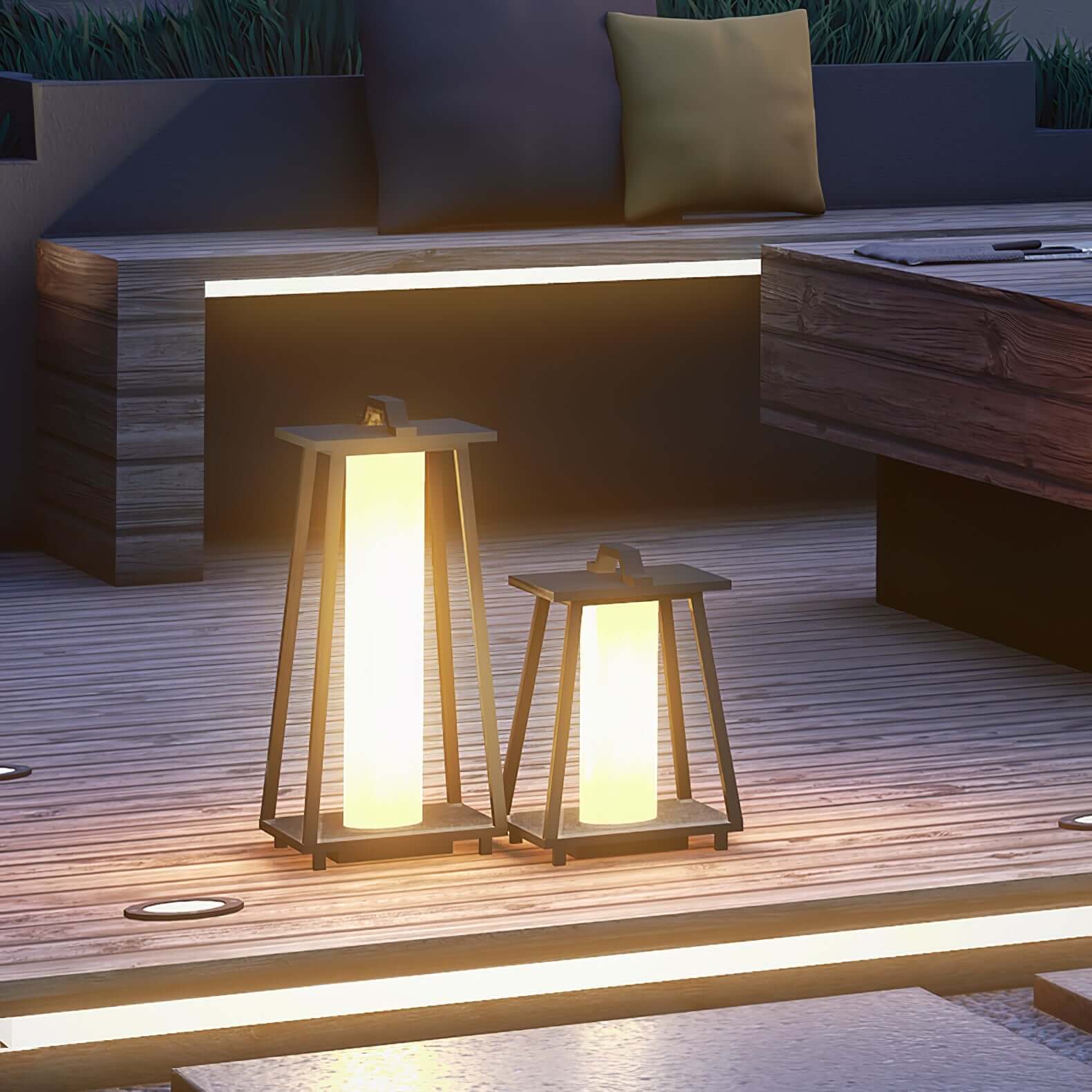 Tragbare LED Außenleuchte für Garten &amp; Balkon