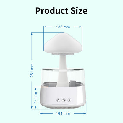 Regenwolken Luftbefeuchter Rain Cloud Humidifier Pilzförmig mit Regentropfen Funktion