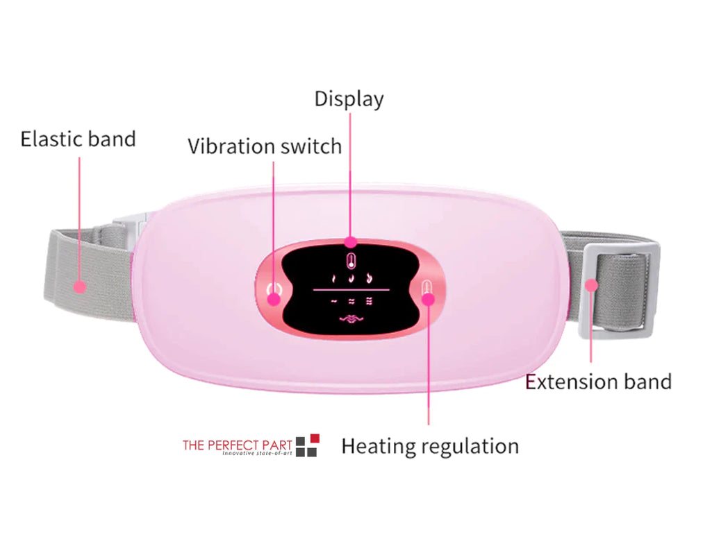 Elektrische Heizung Menstruations Vibrationspolster Gürtel Für Periodenschmerzen Linderung Krämpfe US