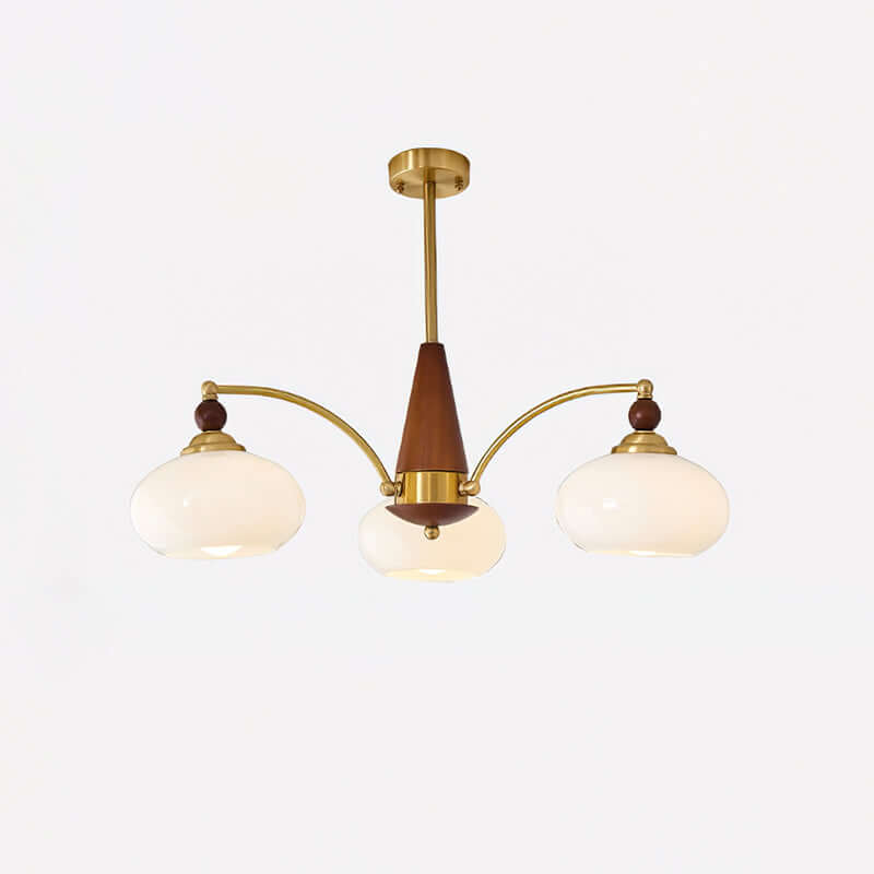 Retro Kronleuchter Holz &amp; Messing