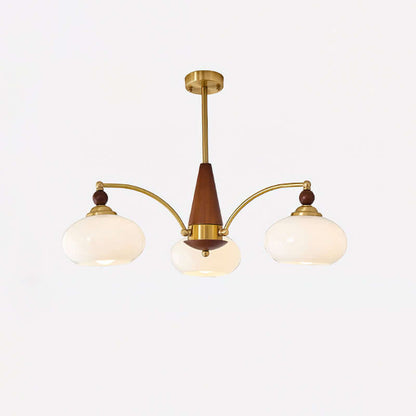 Retro Kronleuchter Holz &amp; Messing