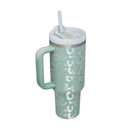 Isolierbecher mit Griff &amp; Strohhalm - Kaffeebecher &amp; Wasserflasche