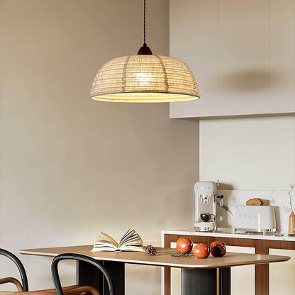 Holz &amp; Stoff Hängeleuchte