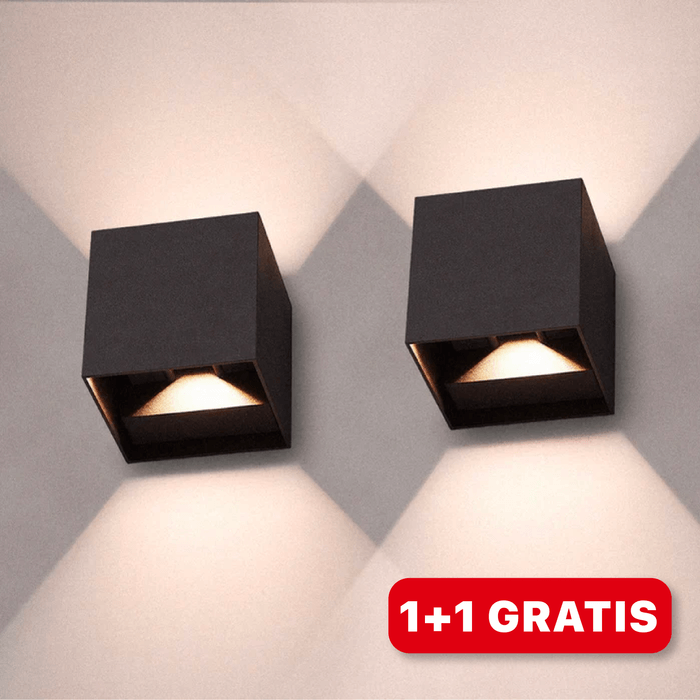 LED Kubus Wandleuchte, kabellos &amp; dimmbar