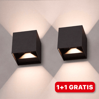 LED Kubus Wandleuchte, kabellos &amp; dimmbar