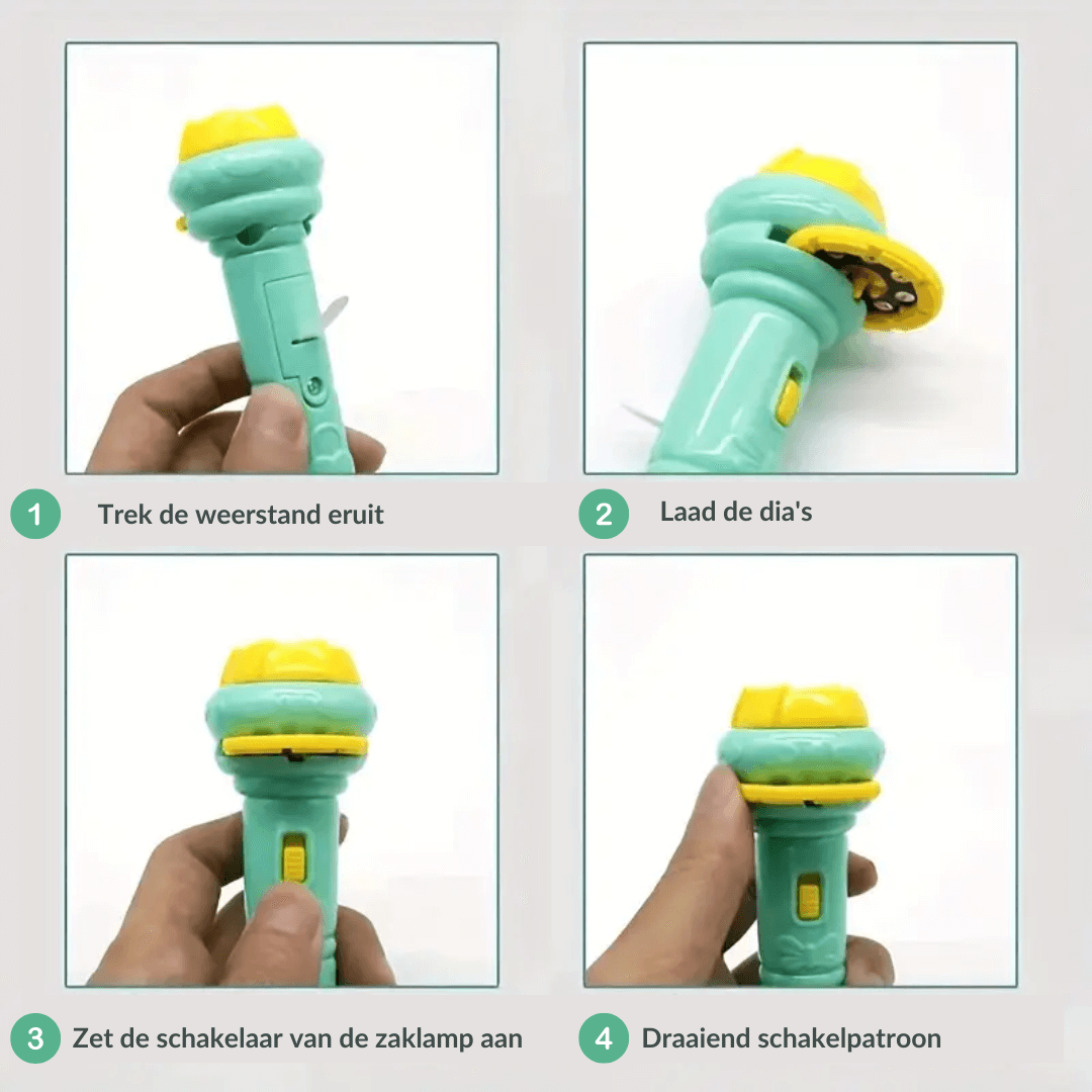 Projektor Taschenlampe für Kinder - 32 Dias