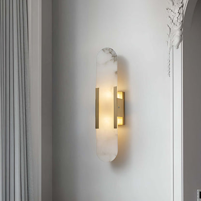Langgestreckte Alabaster-Wandleuchte
