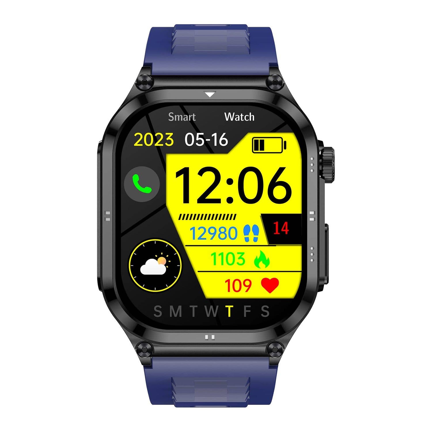 Zelara AMOLED Slim Blutzucker Outdoor ECG/EKG Bluetooth Anrufe Gesundheitsmessung Smart Watch