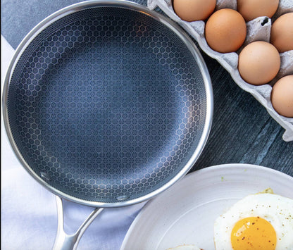 Edelstahl-Bratpfanne - Antihaft-Pixel-Technologie | Gesundes Kochen