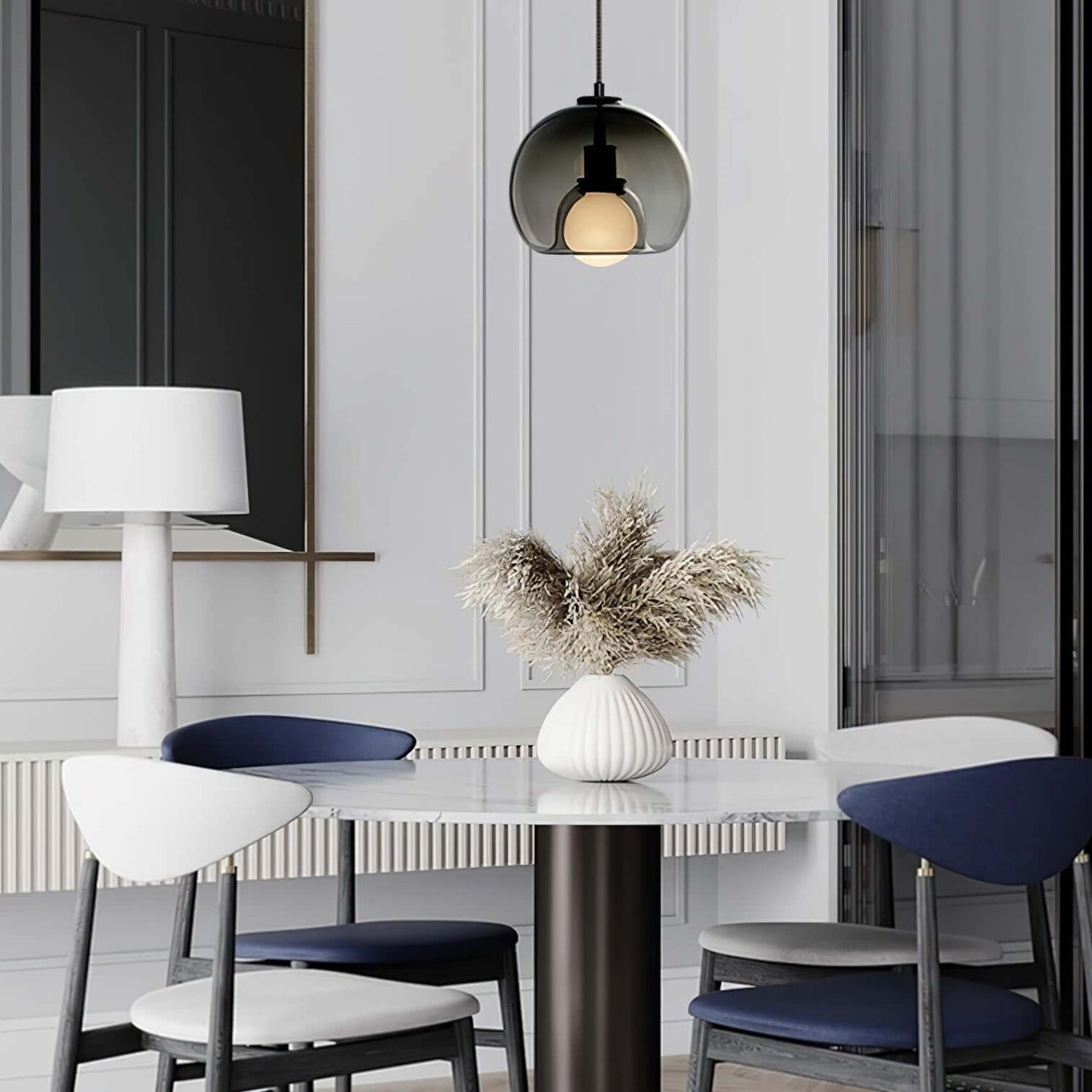 Moderne Pendelleuchte - Metall &amp; Glas