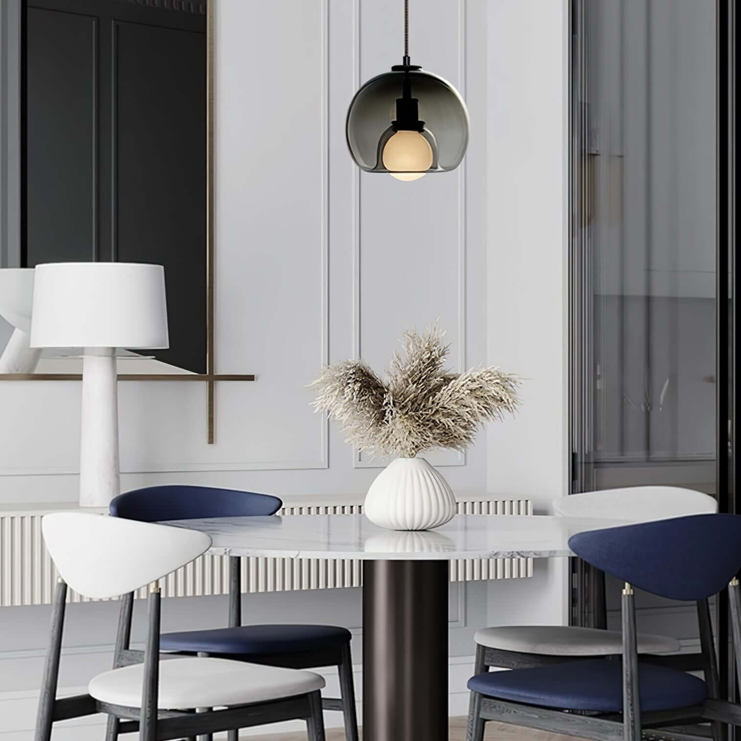 Moderne Pendelleuchte - Metall &amp; Glas