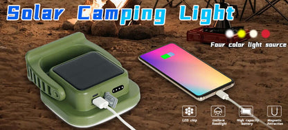 80W LED Solar Campinglampe mit Magnet &amp; Zoom