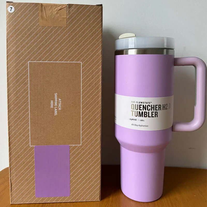 Isolierter Thermobecher 1,2L - Deckel &amp; Strohhalm