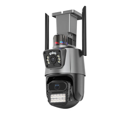 Outdoor Dual-Screen AI Tracking PTZ Wifi Kamera, 3MP+3MP, IR Nachtsicht, Onvif, 2-Wege Audio, iCSee Kompatibel