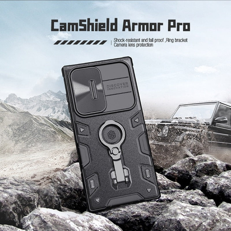 Camshield Armor Pro Slide Kamera-Telefonhülle mit Ringhalter für Samsung S23 S22 S21