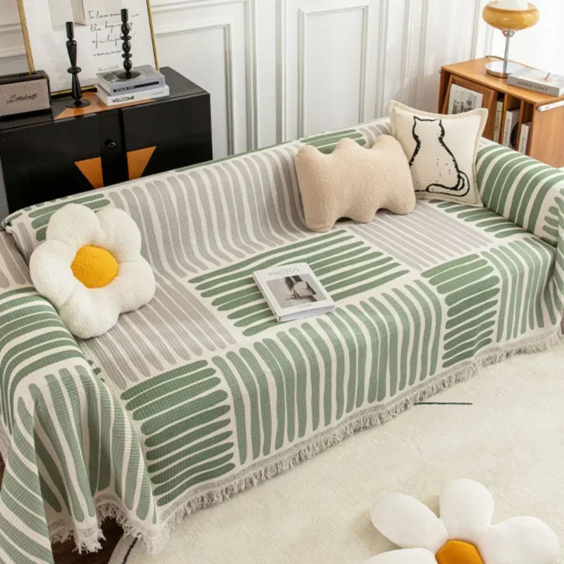 NordicNest Sofabezug - Skandinavischer Stil mit Quasten